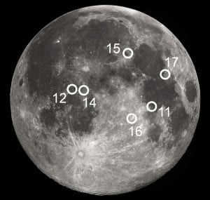 Apollo mission landing sites