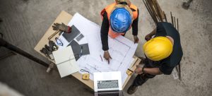 construction site with workers